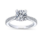 Gabriel & Co. Melina ER13838R4W44JJ – 14K White Gold Round Diamond Engagement Ring