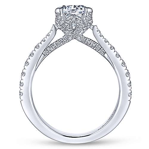 Gabriel & Co. Melina ER13838R4W44JJ – 14K White Gold Round Diamond Engagement Ring