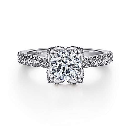 Gabriel & Co. Farrah ER13850R4W44JJ – 14K White Gold Round Diamond Engagement Ring
