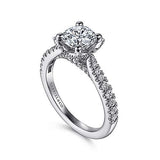 Gabriel & Co. Farrah ER13850R4W44JJ – 14K White Gold Round Diamond Engagement Ring