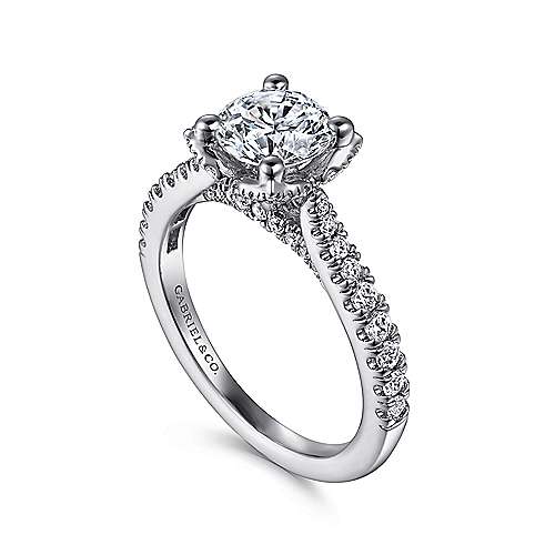 Gabriel & Co. Farrah ER13850R4W44JJ – 14K White Gold Round Diamond Engagement Ring