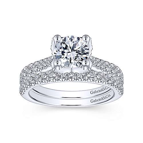 Gabriel & Co. Farrah ER13850R4W44JJ – 14K White Gold Round Diamond Engagement Ring