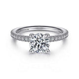 Gabriel & Co. Serenity ER13903R4W44JJ – 14K White Gold Round Diamond Engagement Ring