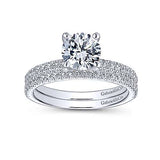 Gabriel & Co. Serenity ER13903R4W44JJ – 14K White Gold Round Diamond Engagement Ring