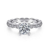 Gabriel & Co. Lula ER13910R4W44JJ – 14K White Gold Round Diamond Engagement Ring