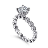 Gabriel & Co. Lula ER13910R4W44JJ – 14K White Gold Round Diamond Engagement Ring