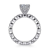 Gabriel & Co. Lula ER13910R4W44JJ – 14K White Gold Round Diamond Engagement Ring