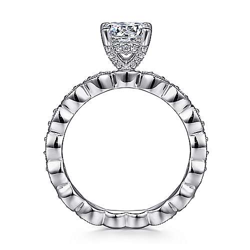 Gabriel & Co. Lula ER13910R4W44JJ – 14K White Gold Round Diamond Engagement Ring