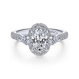 Gabriel & Co. Marietta ER14401O4W44JJ – 14K White Gold Oval Diamond Engagement Ring