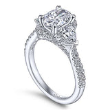 Gabriel & Co. Marietta ER14401O4W44JJ – 14K White Gold Oval Diamond Engagement Ring