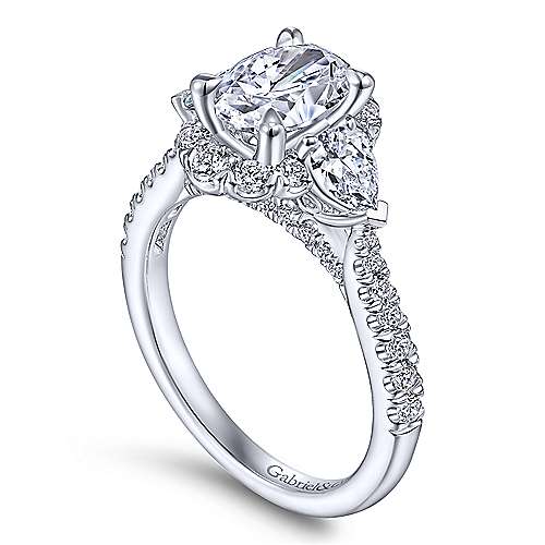 Gabriel & Co. Marietta ER14401O4W44JJ – 14K White Gold Oval Diamond Engagement Ring