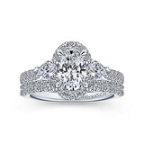 Gabriel & Co. Marietta ER14401O4W44JJ – 14K White Gold Oval Diamond Engagement Ring