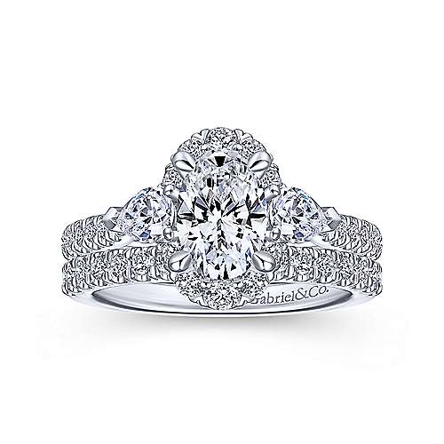 Gabriel & Co. Marietta ER14401O4W44JJ – 14K White Gold Oval Diamond Engagement Ring