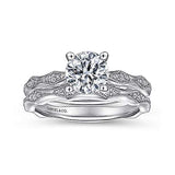 Gabriel & Co. Mason – 14K White Gold Round Diamond Engagement Ring (ER14427R4W44JJ)