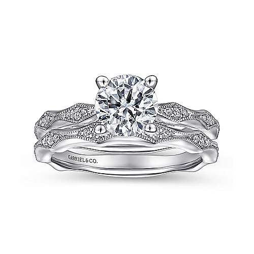 Gabriel & Co. Mason – 14K White Gold Round Diamond Engagement Ring (ER14427R4W44JJ)