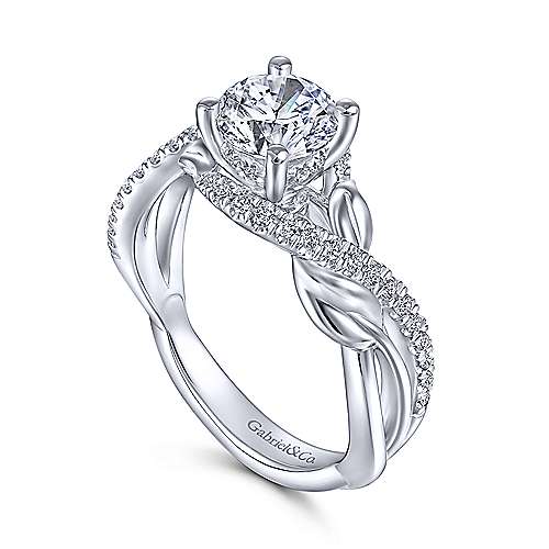 Gabriel & Co. Tennison ER14449R4W44JJ – 14K White Gold Round Diamond Bypass Engagement Ring