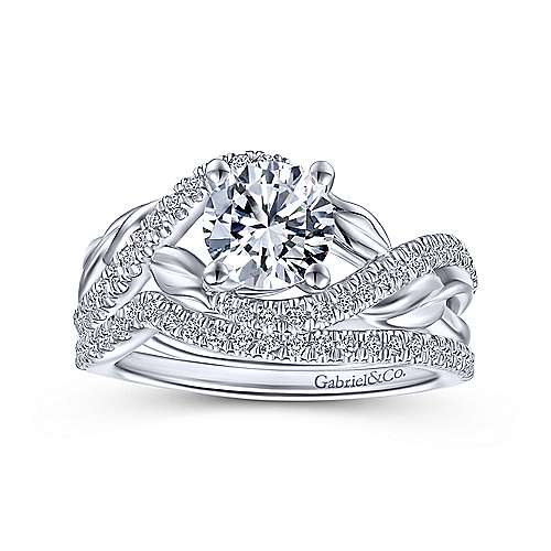 Gabriel & Co. Tennison ER14449R4W44JJ – 14K White Gold Round Diamond Bypass Engagement Ring