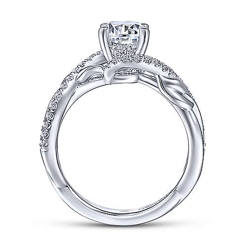 Gabriel & Co. Tennison ER14449R4W44JJ – 14K White Gold Round Diamond Bypass Engagement Ring