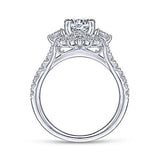 Gabriel & Co. Astor ER14450R4W44JJ – Unique 14K White Gold Halo Diamond Engagement Ring