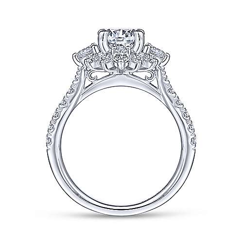 Gabriel & Co. Astor ER14450R4W44JJ – Unique 14K White Gold Halo Diamond Engagement Ring