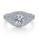 Gabriel & Co. R14485R4W44JJ Cruiser – 14K White Gold Round Diamond Engagement Ring