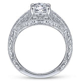 Gabriel & Co. R14485R4W44JJ Cruiser – 14K White Gold Round Diamond Engagement Ring