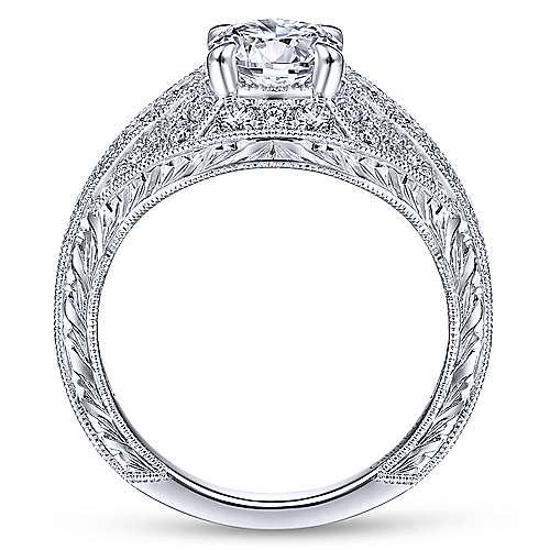 Gabriel & Co. R14485R4W44JJ Cruiser – 14K White Gold Round Diamond Engagement Ring