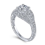 Gabriel & Co. R14485R4W44JJ Cruiser – 14K White Gold Round Diamond Engagement Ring