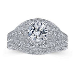 Gabriel & Co. R14485R4W44JJ Cruiser – 14K White Gold Round Diamond Engagement Ring