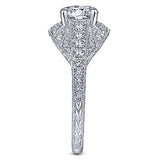 Gabriel & Co. R14485R4W44JJ Cruiser – 14K White Gold Round Diamond Engagement Ring