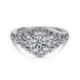 Gabriel & Co. R14493R4W44JJ Darren – 14K White Gold Round Diamond Engagement Ring