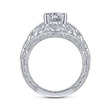 Gabriel & Co. R14493R4W44JJ Darren – 14K White Gold Round Diamond Engagement Ring