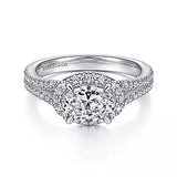 Gabriel & Co. Marbella ER14502O4W44JJ – 14K White Gold Horizontal Oval Halo Diamond Engagement Ring