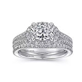 Gabriel & Co. Marbella ER14502O4W44JJ – 14K White Gold Horizontal Oval Halo Diamond Engagement Ring