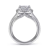 Gabriel & Co. Marbella ER14502O4W44JJ – 14K White Gold Horizontal Oval Halo Diamond Engagement Ring