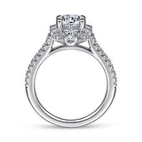 Gabriel & Co. Carrington ER14508R4W44JJ – Unique 14K White Gold Art Deco Halo Diamond Engagement Ring