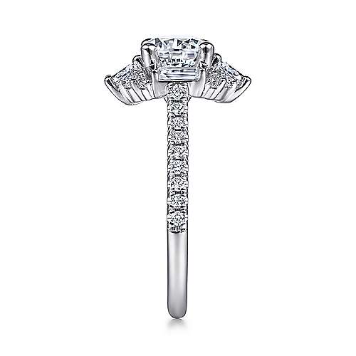 Gabriel & Co. Carrington ER14508R4W44JJ – Unique 14K White Gold Art Deco Halo Diamond Engagement Ring