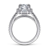 Gabriel & Co. R14526R6W83JJ Ryland – 18k White Gold Octagonal Halo Round Diamond Engagement Ring