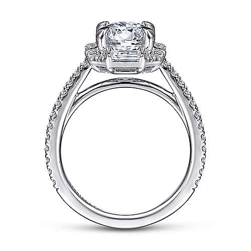 Gabriel & Co. R14526R6W83JJ Ryland – 18k White Gold Octagonal Halo Round Diamond Engagement Ring