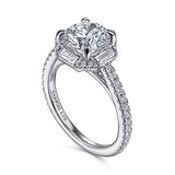 Gabriel & Co. R14526R6W83JJ Ryland – 18k White Gold Octagonal Halo Round Diamond Engagement Ring