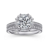 Gabriel & Co. R14526R6W83JJ Ryland – 18k White Gold Octagonal Halo Round Diamond Engagement Ring