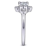Gabriel & Co. Raleigh ER14656R2W44JJ – Unique 14K White Gold Halo Diamond Engagement Ring