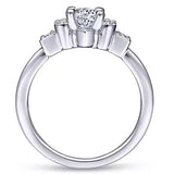 Gabriel & Co. Raleigh ER14656R2W44JJ – Unique 14K White Gold Halo Diamond Engagement Ring