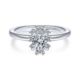 Gabriel & Co. Jamila ER14659R2W44JJ – Unique 14K White Gold Halo Diamond Engagement Ring