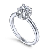 Gabriel & Co. Jamila ER14659R2W44JJ – Unique 14K White Gold Halo Diamond Engagement Ring