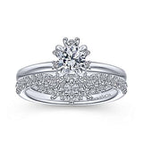 Gabriel & Co. Jamila ER14659R2W44JJ – Unique 14K White Gold Halo Diamond Engagement Ring