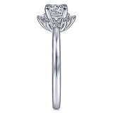 Gabriel & Co. Jamila ER14659R2W44JJ – Unique 14K White Gold Halo Diamond Engagement Ring