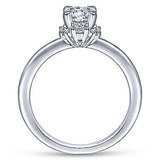 Gabriel & Co. Jamila ER14659R2W44JJ – Unique 14K White Gold Halo Diamond Engagement Ring