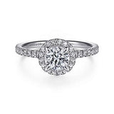 Gabriel & Co. ER14664R3W44JJ Philippa – 14K White Gold Round Halo Diamond Engagement Ring