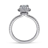 Gabriel & Co. ER14664R3W44JJ Philippa – 14K White Gold Round Halo Diamond Engagement Ring